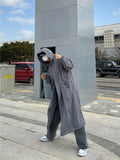 Long Maxi Overfit Hooded Trench Coat