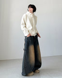 Patchwork Balloon Wide Denim