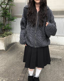 Anul Cable Hood Knit Zip-Up