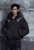 [LANARCH] Fox Fur Hood Bomber Jacket