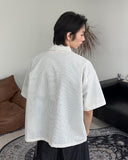 Pet seersucker short-sleeve shirt