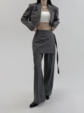 Pick D-Ring Wrap Skirt Pants