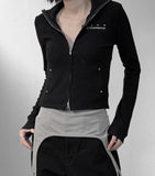 Meryl Stud Two-Way Zip-Up