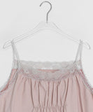 Umi Shirring Layered Lace Sleeveless One Piece