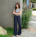 Slim Fit Plain Layered Slender Short Sleeve T-shirt