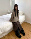 Veda cable round neck over wool knit