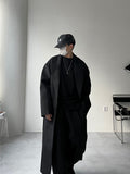Hidden Maxi Long Black Coat