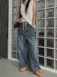 Rocky Big Wide Strap Balloon Denim