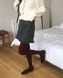 Soki Dot Frill Wool Mini Skirt