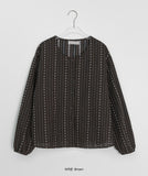 [BAONHAUS] Hasini flower round blouse