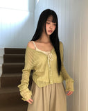 Noir Wavy Ribbed Cardigan