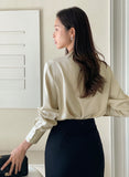 Atte Satin Pin-Tuck Blouse