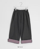[BAONHAUS] Dairen Color Matching Roll-up Capri Pants