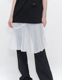 Sheer layered wrap skirt