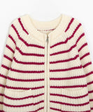 Tilda Two-Way Stripe Knit Zip-Up Cardigan