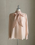 Eloni satin tie blouse