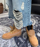 Rica Washed Damaged Bermuda Denim