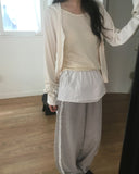 [Fake Layered] Lipti Dot Layered Cardigan T-shirt