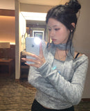 [Muffler + Knit SET] Suu Muffler Terry U-Neck Knit