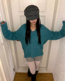 Asa V-neck Over Wool Knit