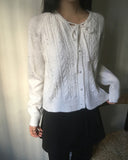 Come Bokashi Pearl Ribbon Knit Cardigan