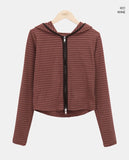 Roban Slim Stripe Two-Way Hooded Zip-Up
