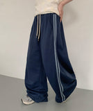Pulende Line Color Matching Track Banding Wide Pants