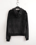 Venom Y2K Lettering Cubic Velvet Brushed Hood Zip-Up