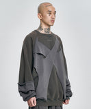 Paneled Washed Sweatshirt