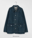 [unisex] Delkin Denim Pocket Half Jacket