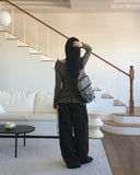 Maver Side Hem Snap Brushed Wide Pile Pants