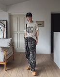 Pattern rivet pintuck balloon cargo pants
