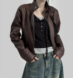 Noki Crack Leather Jacket