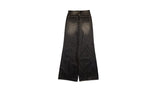 Cantor Black Blue Washing Wide Denim Pants