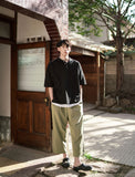 Core wide washed linen pants