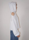OPEN SHOULDER CUTTING HOODIE