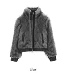 Casey High Neck Leather Fur Jumper