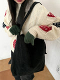 Dots corduroy big shoulder bag