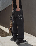 Carry Of Back Lettering Denim Pants