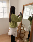 Noez V-Neck Lambs Wool Loose Fit Knit