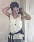 [BAONHAUS] Hironen Button Frill Layered Sleeveless