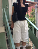 Putz Pocket Cargo Pintuck Bermuda Pants