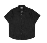 Denim open short sleeve shirt