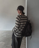 [LAN ARCHIVE] Shoulder Button Stripe Knit