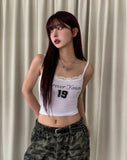 Forever numbering lace crop sleeveless