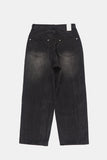 Answer wrinkle washed wide denim pants