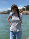 Bohol Dot Frill Halterneck Layered Sleeveless