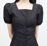 Clony Puff Raw Denim One Piece