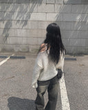 Miya Black Blue Wash Denim Wide Pants