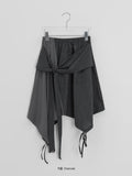 Likat Check Ribbon Wrap Midi Skirt